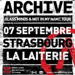 Affiche du concert d'Archive à La Laiterie, à Strasbourg, le 7 septembre 2027